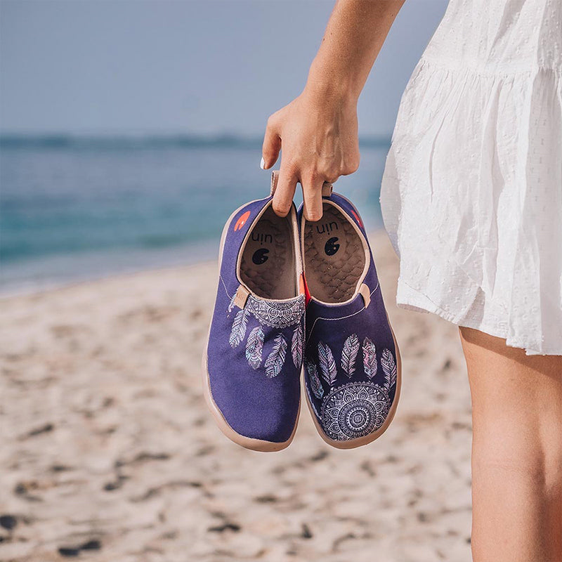 UIN] スリッポン レディース ローファースリッポン アート旅行靴 幅広