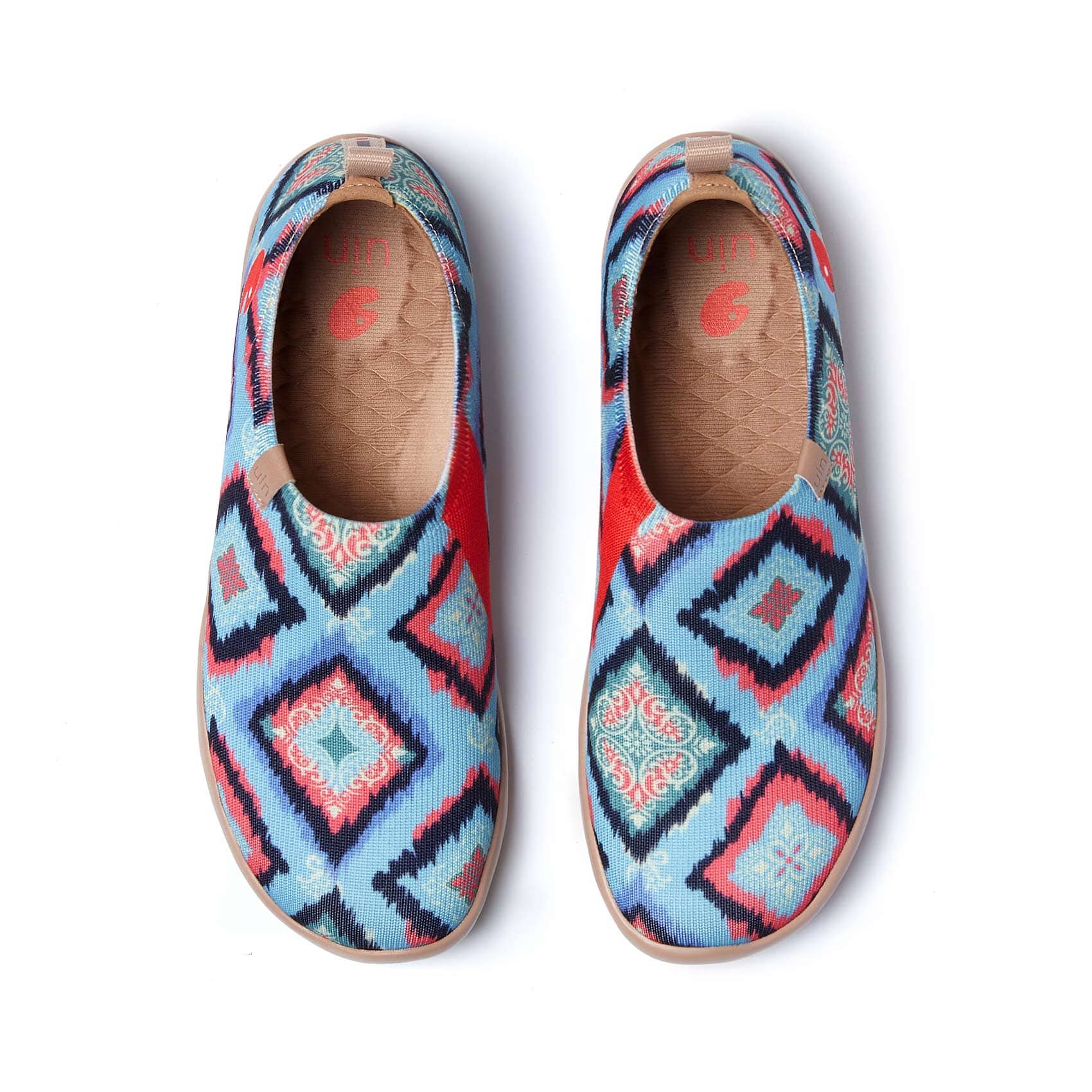 Women's Mandala Painted Slip On Travel Shoes - Lightweight Comfortable Walking Loafers