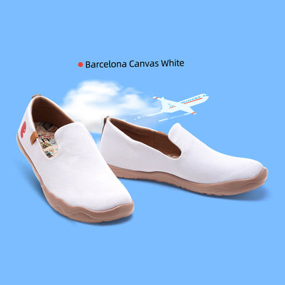 Barcelona Canvas White  キャンバス スリッポン シューズ