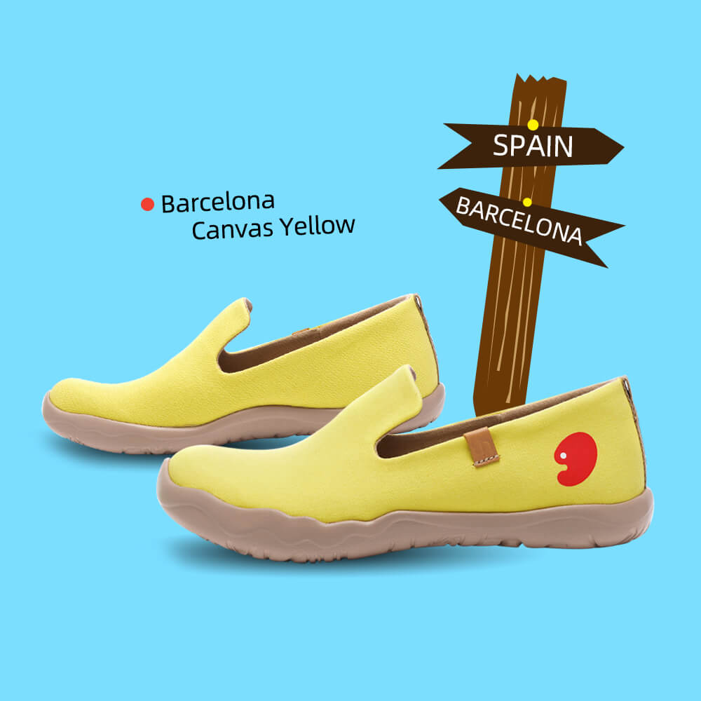 Barcelona Canvas Yellow  キャンバス スリッポン シューズ