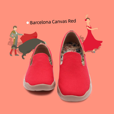 Barcelona Canvas Red  キャンバス スリッポン シューズ