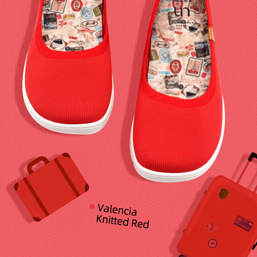 Valencia Knitted Red バレンシア ニット バレエシューズ