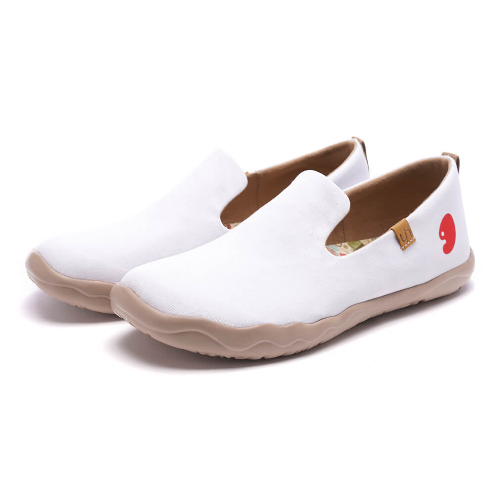 Barcelona Canvas White  キャンバス スリッポン シューズ