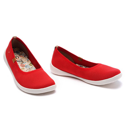 Valencia Knitted Red バレンシア ニット バレエシューズ