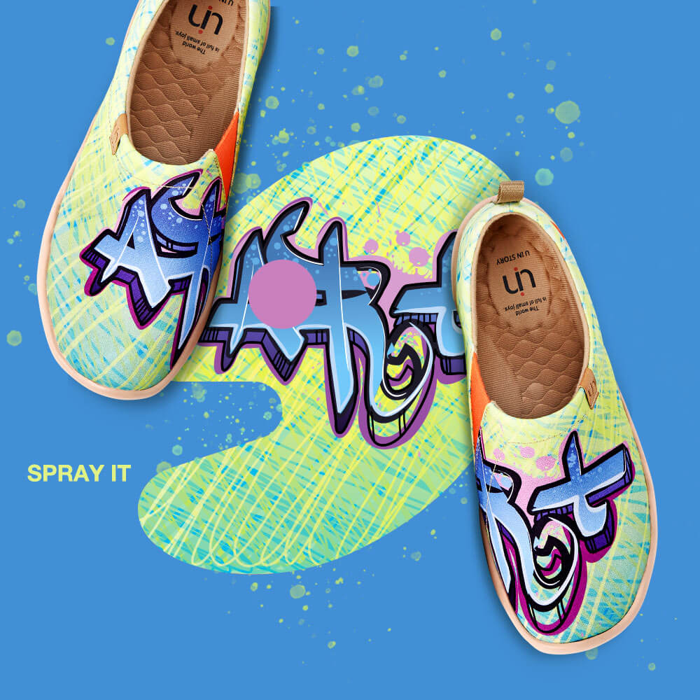 Spray It アート キャンバス スリッポン シューズ
