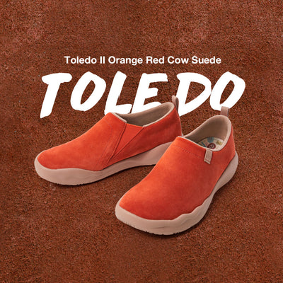 Toledo II レディース スエード 厚底 スニーカー オレンジ レッド