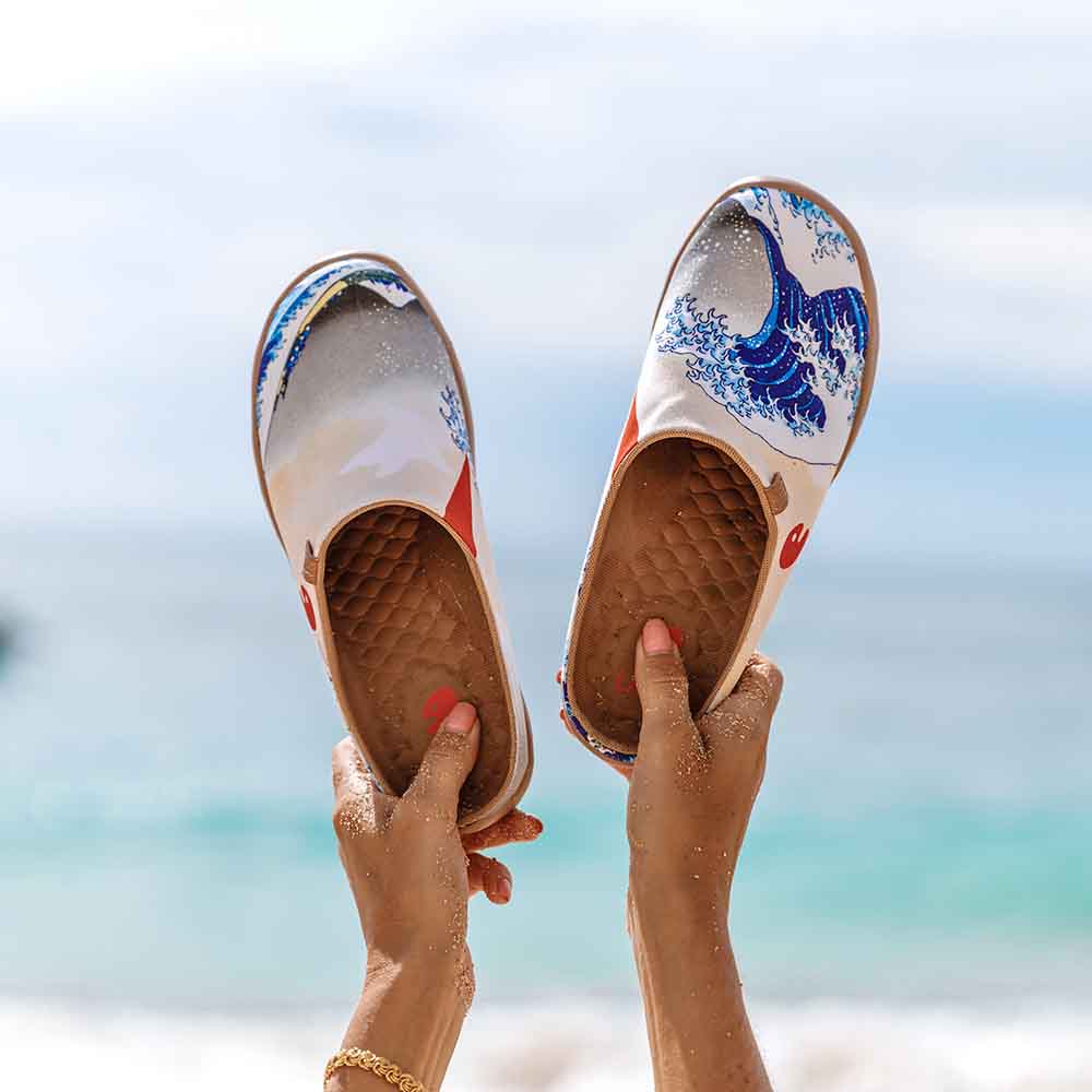 Great Wave off Kanagawa Slipper キャンバス スリッパ