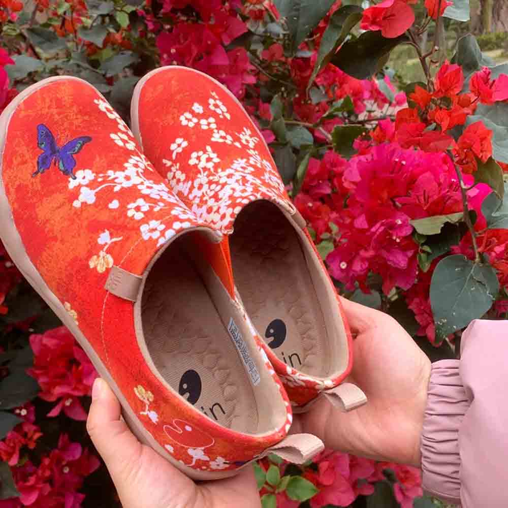 UIN] 旅行靴 スリッポン レディース スニーカー 和風コレクション 靴