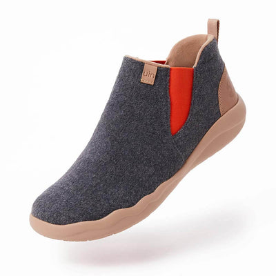 UIN Footwear Kid Granada Deep Grey Wool Boots Kid Canvas loafers