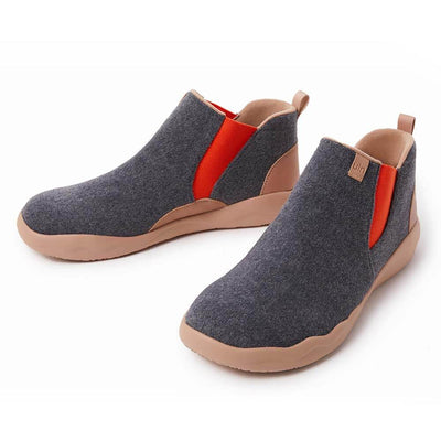 UIN Footwear Kid Granada Deep Grey Wool Boots Kid Canvas loafers