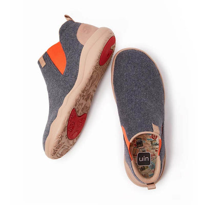 UIN Footwear Kid Granada Deep Grey Wool Boots Kid Canvas loafers