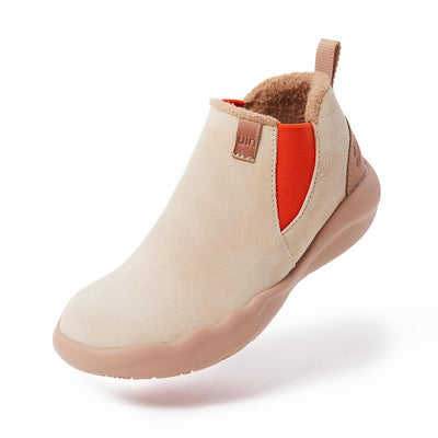 UIN Footwear Kid (Pre-sale) Granada Beige Cow Suede Boots Kid Canvas loafers