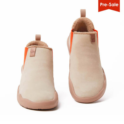 UIN Footwear Kid (Pre-sale) Granada Beige Cow Suede Boots Kid Canvas loafers