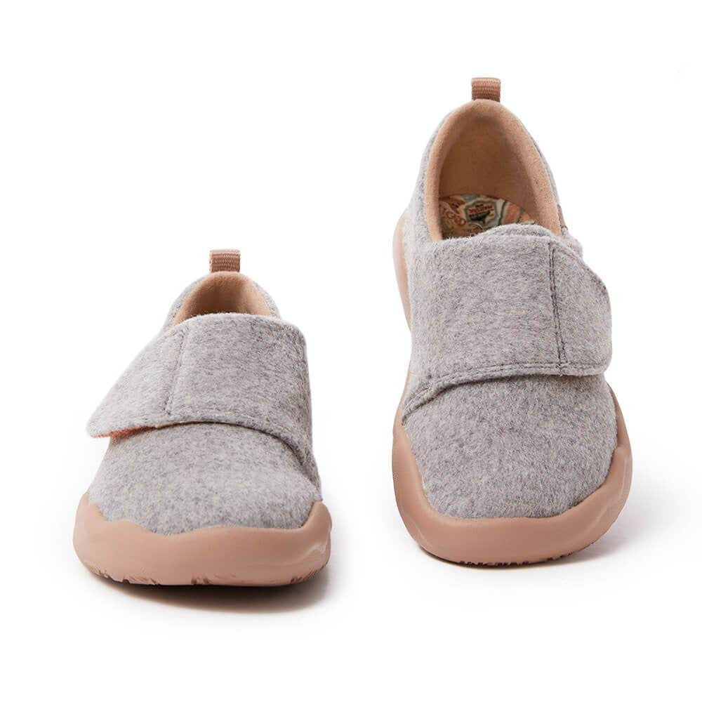 UIN Footwear Kid (Pre-sale) Toledo II Light Grey Wool Kid Canvas loafers