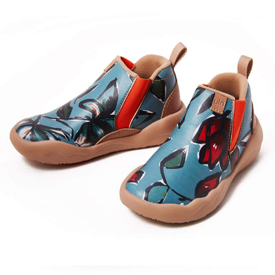 UIN Footwear Kid Rose in Blue Kid Canvas loafers