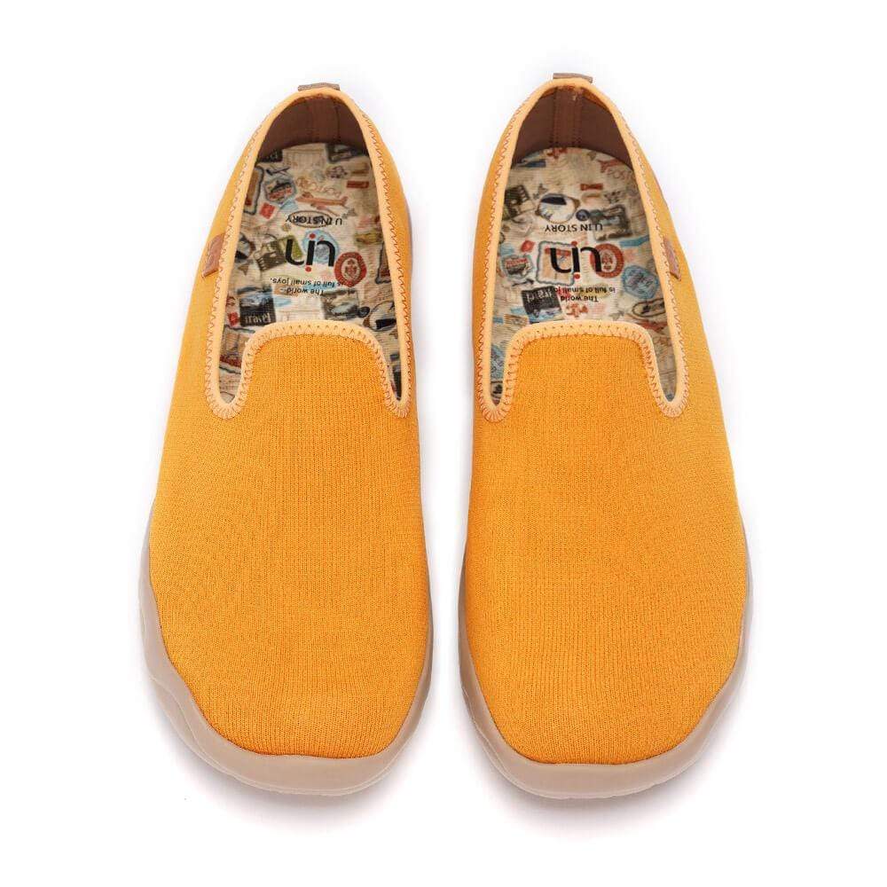 UIN Footwear Men Barcelona Knitted Orange Canvas loafers