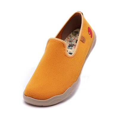 UIN Footwear Men Barcelona Knitted Orange Canvas loafers