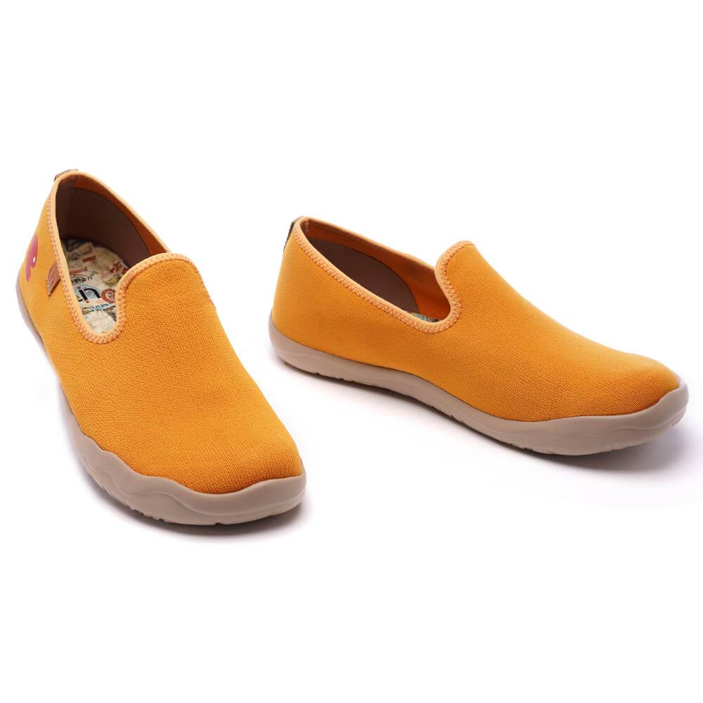 UIN Footwear Men Barcelona Knitted Orange Canvas loafers