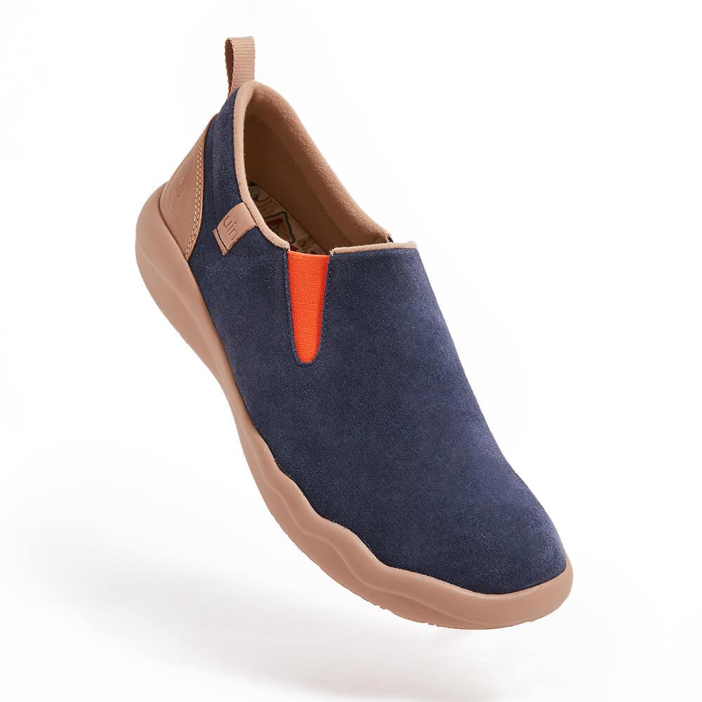 UIN Footwear Men (Pre-sale) Cuenca Deep Blue Cow Suede Canvas loafers