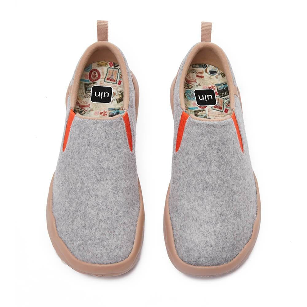 UIN Footwear Men (Pre-sale) Cuenca Light Grey Wool Men Canvas loafers