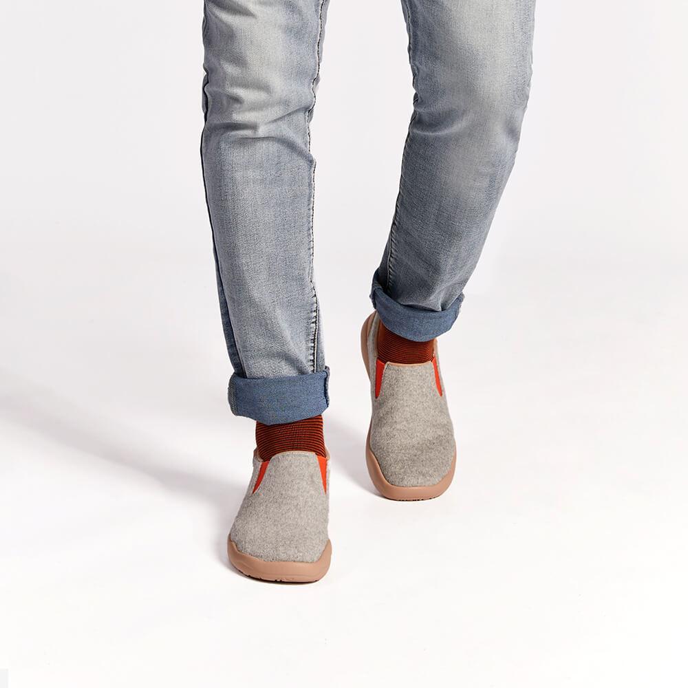 UIN Footwear Men (Pre-sale) Cuenca Light Grey Wool Men Canvas loafers
