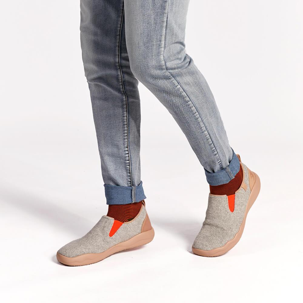 UIN Footwear Men (Pre-sale) Cuenca Light Grey Wool Men Canvas loafers