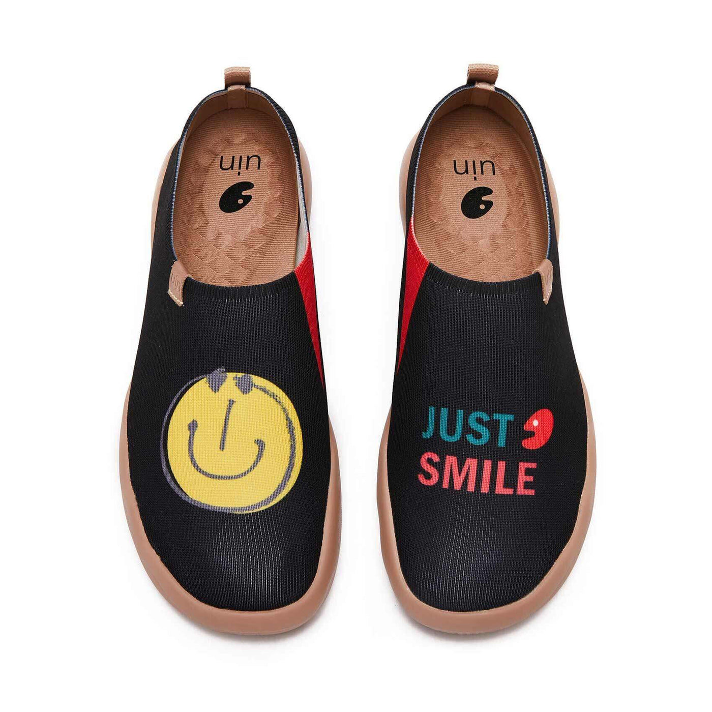 UIN Footwear Men Smiley Black Knitted Men Canvas loafers