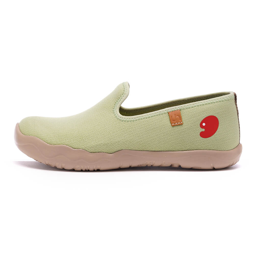 UIN Footwear Women Barcelona Knitted Light Green Canvas loafers