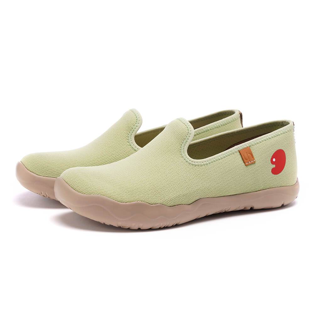 UIN Footwear Women Barcelona Knitted Light Green Canvas loafers