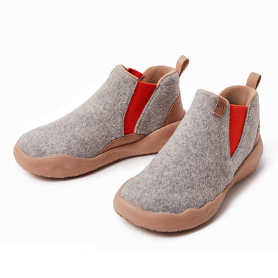 UIN Footwear Women Granada Light Grey Wool Boots Women Canvas loafers