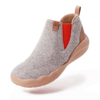 UIN Footwear Women Granada Light Grey Wool Boots Women Canvas loafers