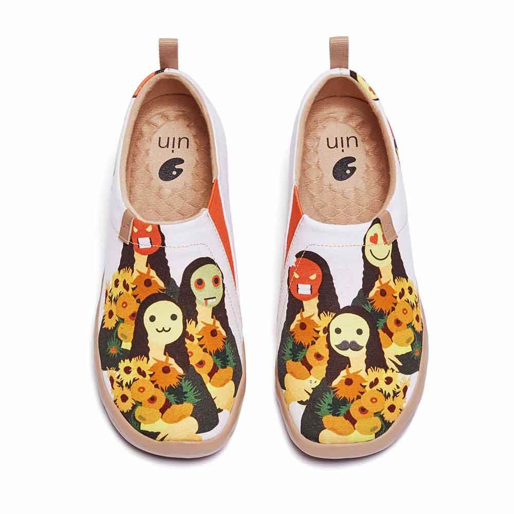 UIN Footwear Women Mona Lisa with flowers Canvas loafers