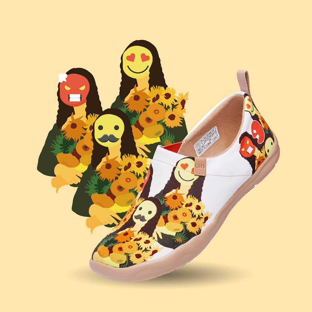 UIN Footwear Women Mona Lisa with flowers Canvas loafers