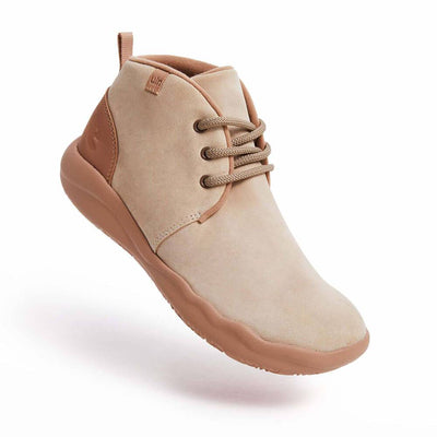 UIN Footwear Women (Pre-sale) Bilbao Beige Cow Suede Lace-up Boots Women Canvas loafers