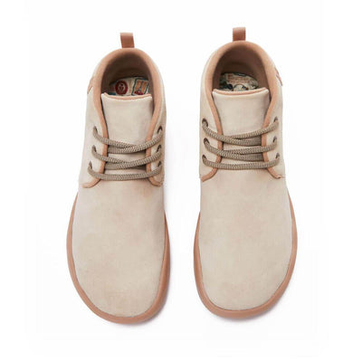 UIN Footwear Women (Pre-sale) Bilbao Beige Cow Suede Lace-up Boots Women Canvas loafers