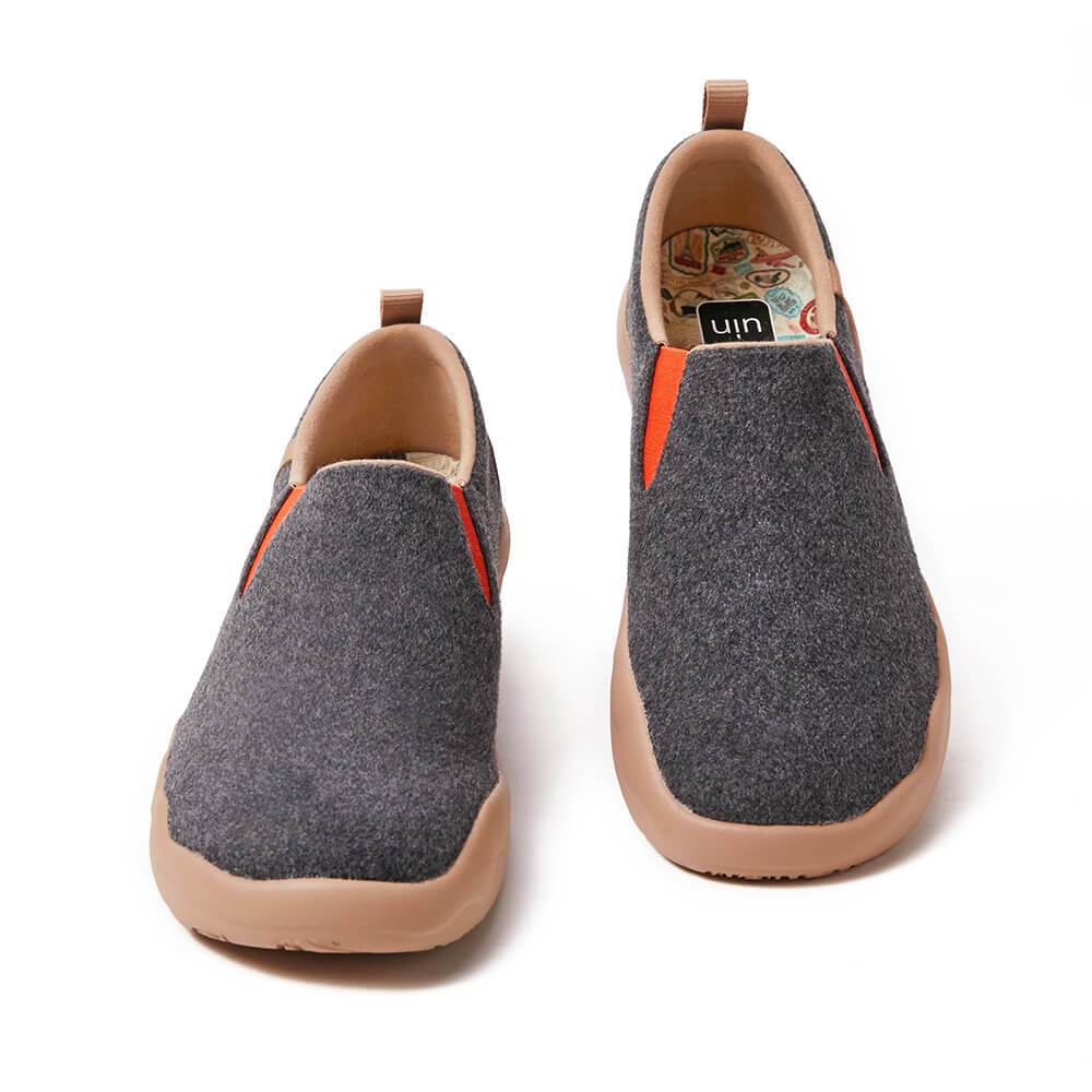 UIN Footwear Women (Pre-sale) Cuenca Deep Grey Wool Women Canvas loafers