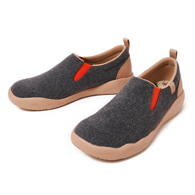 UIN Footwear Women (Pre-sale) Cuenca Deep Grey Wool Women Canvas loafers