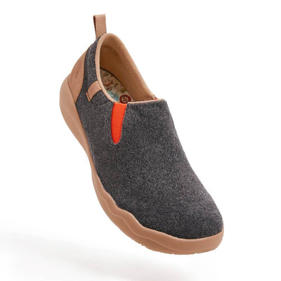 UIN Footwear Women (Pre-sale) Cuenca Deep Grey Wool Women Canvas loafers