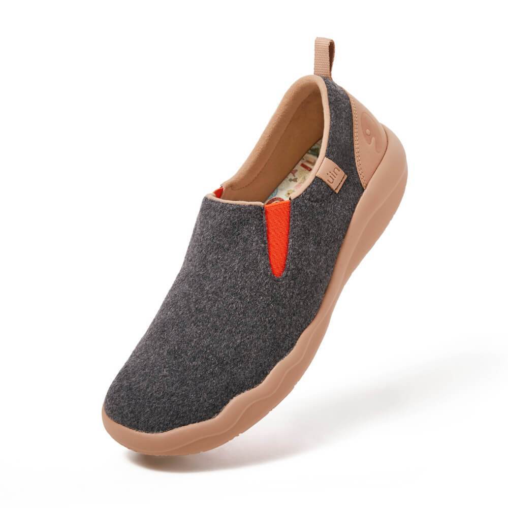 UIN Footwear Women (Pre-sale) Cuenca Deep Grey Wool Women Canvas loafers