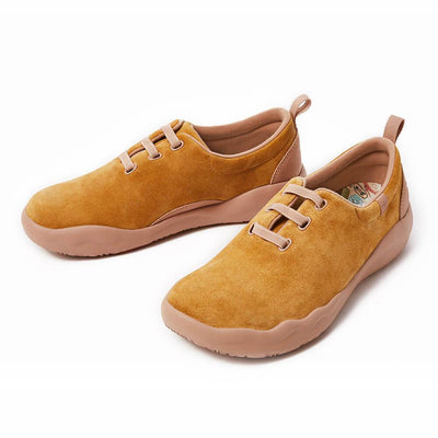 UIN Footwear Women (Pre-sale) Segovia Khaki Cow Suede Lace-up Shoes Women Canvas loafers