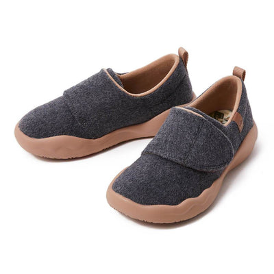 UIN Footwear Women (Pre-sale) Toledo II Deep Grey Wool Kid Canvas loafers