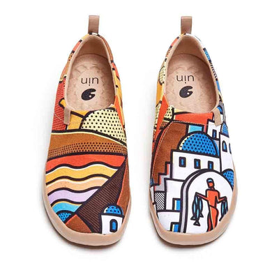 UIN Footwear Women Sunset in Santorini Canvas loafers